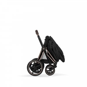 Poussette duo électrique e-priam 3 avec nacelle pliable châssis rosegold sepia black Cybex