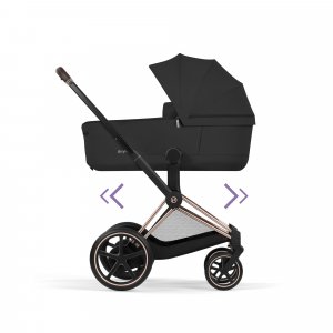 Poussette duo électrique e-priam 3 avec nacelle pliable châssis rosegold sepia black Cybex