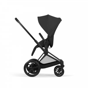 Poussette duo électrique e-priam 3 avec nacelle pliable châssis matt black sepia black Cybex