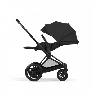 Poussette duo électrique e-priam 3 avec nacelle pliable châssis matt black sepia black Cybex