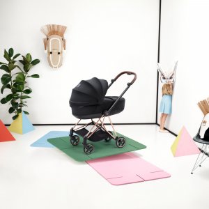 Poussette duo compacte mios 4 avec nacelle pliable châssis rosegold sepia black Cybex