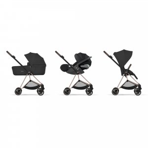 Poussette duo compacte mios 4 avec nacelle pliable châssis rosegold sepia black Cybex