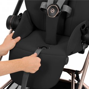 Poussette duo compacte mios 4 avec nacelle pliable châssis matt black sepia black Cybex