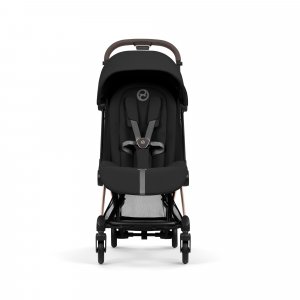Poussette duo compacte coya 2 avec nacelle pliable châssis rosegold sepia black Cybex