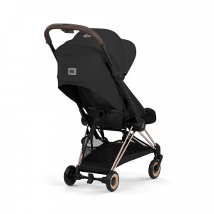 Poussette duo compacte coya 2 avec nacelle pliable châssis rosegold sepia black Cybex