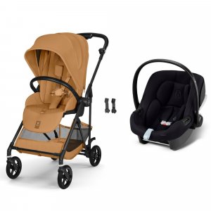 Poussette duo melio carbon 6 cinnamon yellow avec siège auto aton b2 i-size Cybex