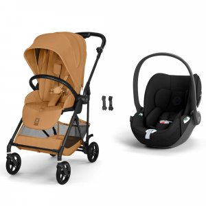 Poussette duo melio carbon 6 cinnamon yellow avec siège auto cloud t i-size Cybex