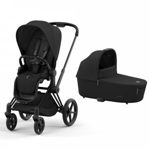 Poussette duo priam 4 sepia black châssis matt black + nacelle luxe Cybex