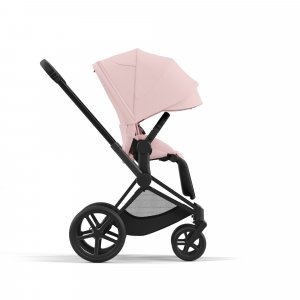 Poussette duo priam 4 peach pink châssis matt black + nacelle luxe Cybex
