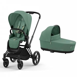 Poussette duo priam 4 leaf green châssis matt black + nacelle luxe Cybex