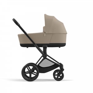 Poussette duo priam 4 cozy beige châssis matt black + nacelle luxe Cybex