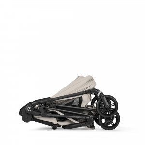 Poussette duo melio carbon 6 dune grey avec nacelle melio cot Cybex