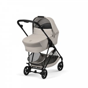 Poussette duo melio carbon 6 dune grey avec nacelle melio cot Cybex