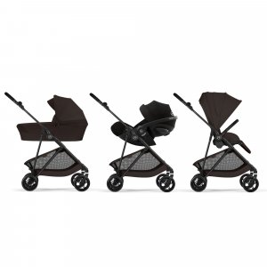 Poussette duo melio carbon 6 chocolate brown avec nacelle melio cot Cybex