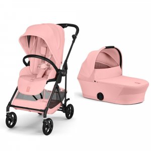 Poussette duo melio carbon 6 candy pink avec nacelle melio cot Cybex