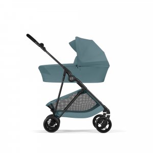 Poussette duo melio carbon 6 stormy blue avec nacelle melio cot Cybex