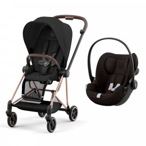 Poussette duo mios 3 sepia black châssis rose gold + cloud g i-size Cybex
