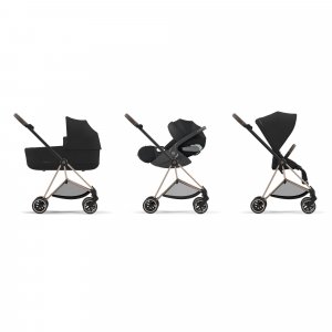 Poussette duo mios 3 sepia black châssis rose gold + cloud g i-size Cybex