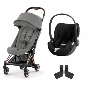 Poussette duo coya mirage grey châssis rosegold + cloud t i-size Cybex
