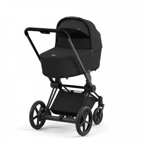 Poussette duo e-priam 2 sepia black châssis matt black + nacelle luxe Cybex