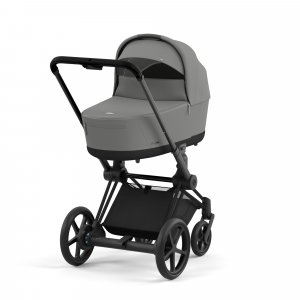 Poussette duo e-priam 2 mirage grey châssis matt black + nacelle luxe Cybex