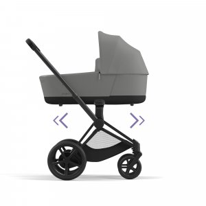 Poussette duo e-priam 2 mirage grey châssis matt black + nacelle luxe Cybex
