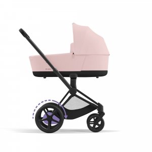 Poussette duo e-priam 2 peach pink châssis matt black + nacelle luxe Cybex