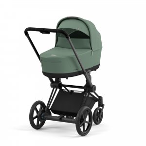 Poussette duo e-priam 2 leaf green châssis matt black + nacelle luxe Cybex