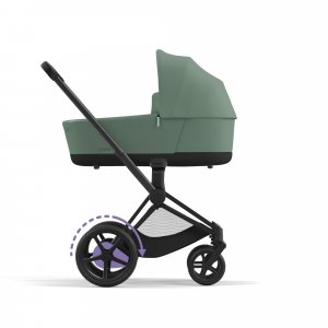 Poussette duo e-priam 2 leaf green châssis matt black + nacelle luxe Cybex