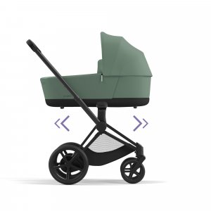 Poussette duo e-priam 2 leaf green châssis matt black + nacelle luxe Cybex