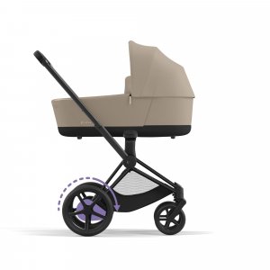 Poussette duo e-priam 2 cozy beige châssis matt black + nacelle luxe Cybex