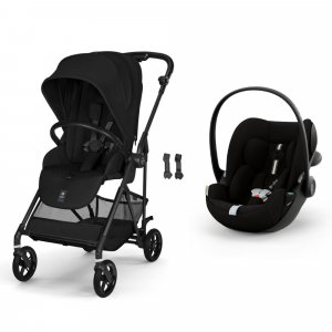 Poussette duo melio carbon 6 magic black avec siège auto cloud g3 i-size tissu plus Cybex