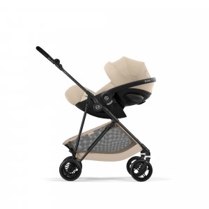 Poussette duo melio carbon 6 almond beige avec siège auto cloud g3 i-size tissu plus Cybex