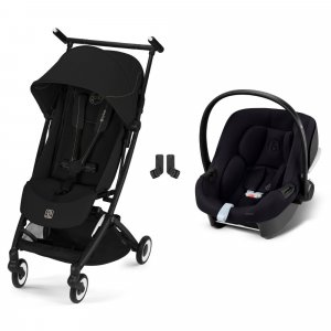 Poussette duo libelle 5 ultra compacte magic black avec siège auto aton b2 i-size Cybex