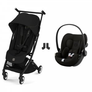 Poussette duo libelle 5 ultra compacte magic black avec siège auto cloud g i-size Cybex