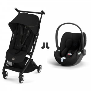 Poussette duo libelle 5 ultra compacte magic black avec siège auto cloud t i-size Cybex