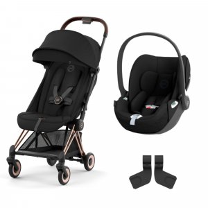 Poussette duo coya sepia black châssis rosegold + cloud t i-size Cybex