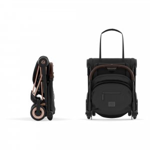 Poussette duo coya sepia black châssis rosegold + cloud t i-size Cybex