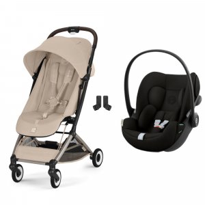 Poussette duo orfeo 3 compacte almond beige avec siège auto cloud g i-size Cybex
