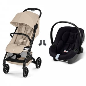 Poussette duo beezy 4 compacte almond beige avec siège auto aton b2 i-size Cybex