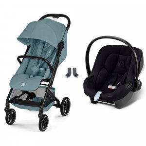 Poussette duo beezy 4 compacte stormy blue avec siège auto aton b2 i-size Cybex