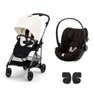 Poussette duo melio 4 canvas white + siège auto cloud g i-size Cybex