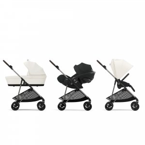 Poussette duo melio 4 canvas white + siège auto cloud g i-size Cybex