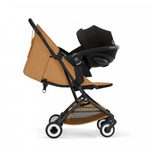 Poussette duo orfeo 3 compacte cinnamon yellow avec siège auto aton b2 i-size Cybex