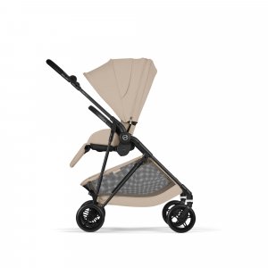 Poussette duo melio carbon 6 almond beige avec siège auto cloud t i-size Cybex