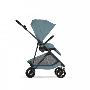 Poussette duo melio carbon 6 stormy blue avec siège auto aton b2 i-size Cybex