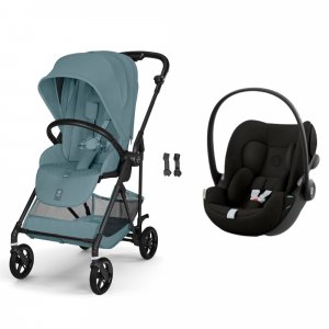 Poussette duo melio carbon 6 stormy blue avec siège auto cloud g i-size Cybex