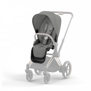 Poussette duo e-priam 2 mirage grey châssis chrome black + cloud g i-size Cybex