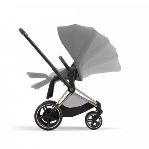 Poussette duo e-priam 2 mirage grey châssis chrome black + cloud g i-size Cybex
