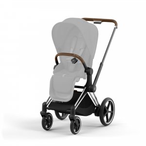 Poussette duo e-priam 2 off white châssis chrome brown + cloud g i-size Cybex